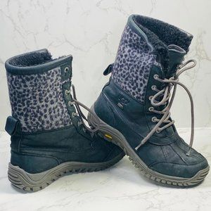 UGG 1102936 Adirondack II Waterproof Women's Black Leather Boots Size 9